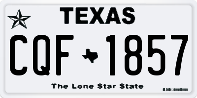 TX license plate CQF1857