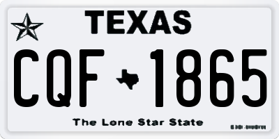 TX license plate CQF1865