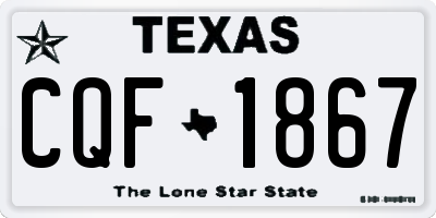 TX license plate CQF1867