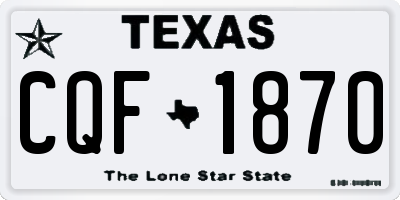 TX license plate CQF1870