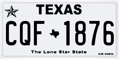 TX license plate CQF1876