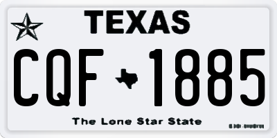 TX license plate CQF1885