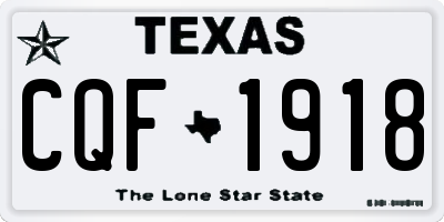 TX license plate CQF1918