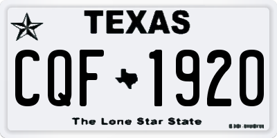 TX license plate CQF1920