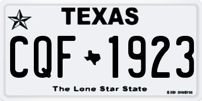 TX license plate CQF1923
