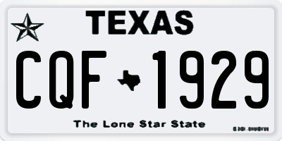TX license plate CQF1929
