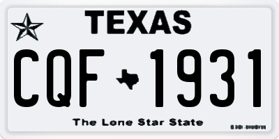 TX license plate CQF1931