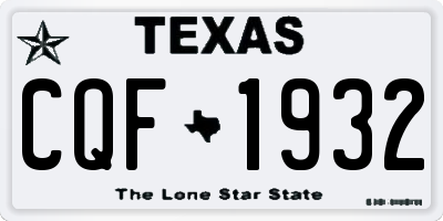 TX license plate CQF1932