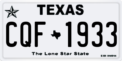 TX license plate CQF1933