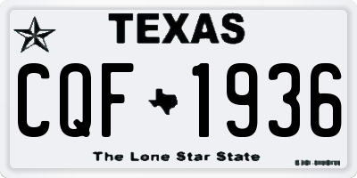 TX license plate CQF1936