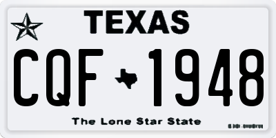 TX license plate CQF1948