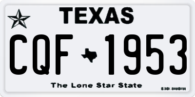TX license plate CQF1953