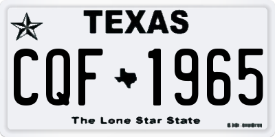 TX license plate CQF1965