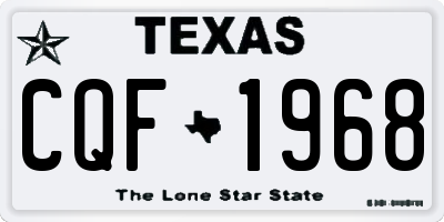 TX license plate CQF1968