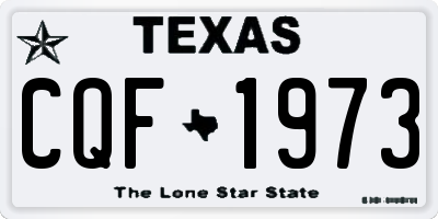 TX license plate CQF1973