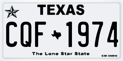 TX license plate CQF1974
