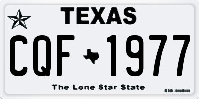 TX license plate CQF1977