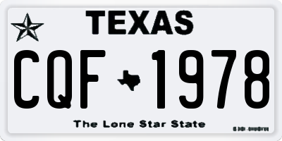 TX license plate CQF1978