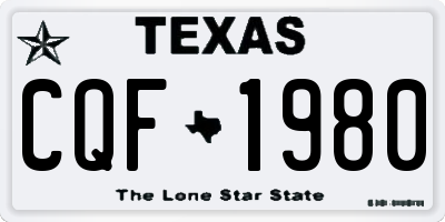 TX license plate CQF1980