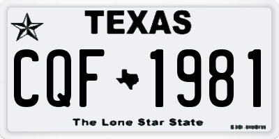 TX license plate CQF1981