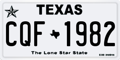 TX license plate CQF1982