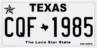 TX license plate CQF1985
