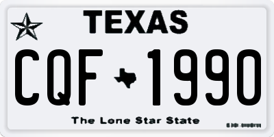 TX license plate CQF1990