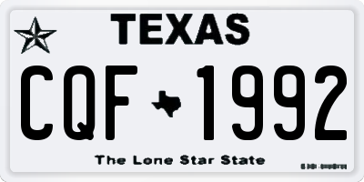 TX license plate CQF1992