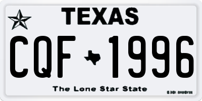 TX license plate CQF1996