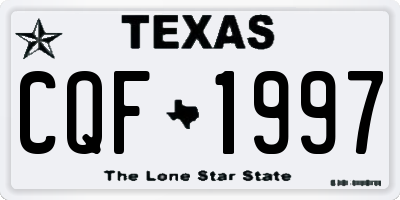 TX license plate CQF1997