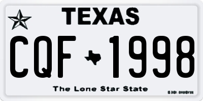TX license plate CQF1998