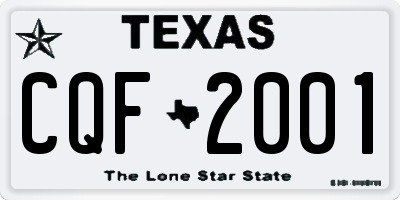 TX license plate CQF2001