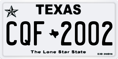 TX license plate CQF2002