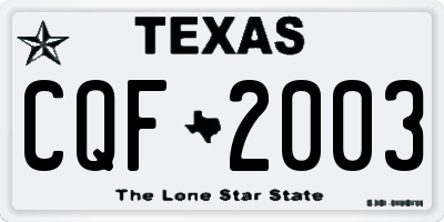 TX license plate CQF2003