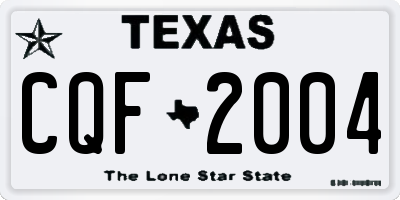 TX license plate CQF2004