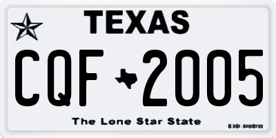 TX license plate CQF2005