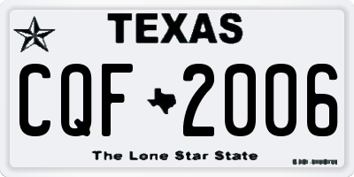 TX license plate CQF2006