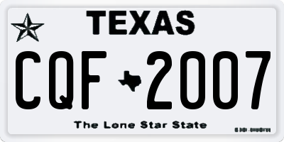TX license plate CQF2007
