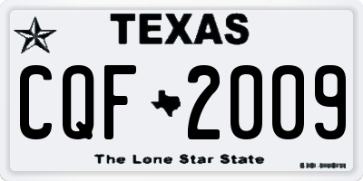 TX license plate CQF2009