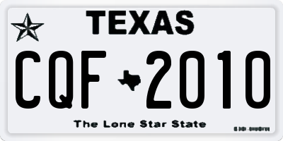 TX license plate CQF2010