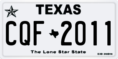 TX license plate CQF2011