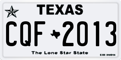 TX license plate CQF2013