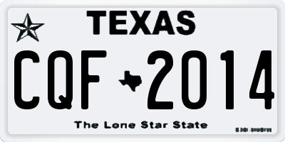 TX license plate CQF2014