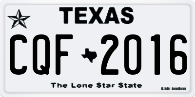 TX license plate CQF2016