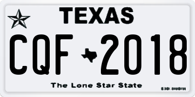 TX license plate CQF2018