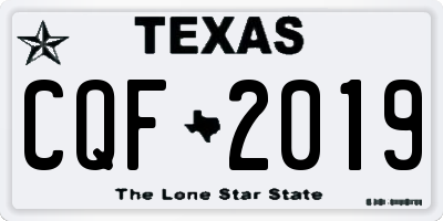 TX license plate CQF2019