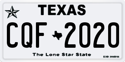 TX license plate CQF2020