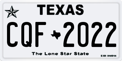TX license plate CQF2022