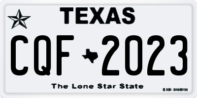 TX license plate CQF2023