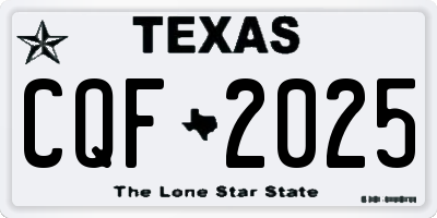 TX license plate CQF2025